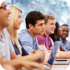 college students working