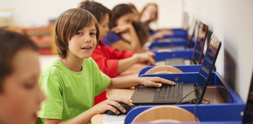 boy on a laptop