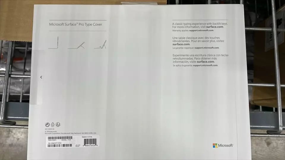 Microsoft Surface Pro Type Cover M1725 Keyboard
